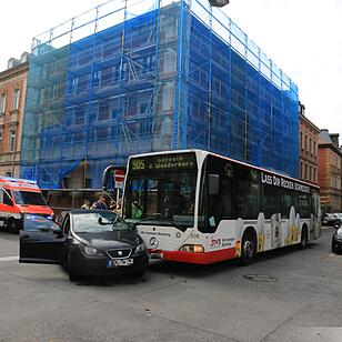 Unfall mit Linienbus in Bamberg