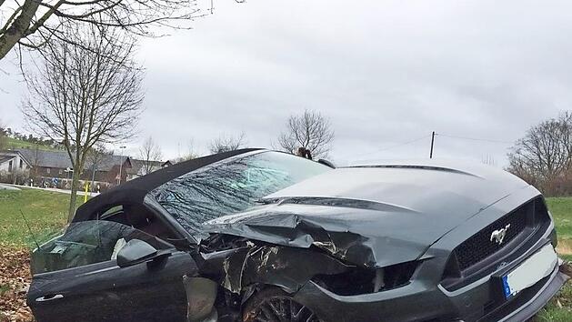 Ein Schaden von mindestens 40&nbsp;000 Euro entstand am Auto einer 60-J&auml;hrigen, das am Donnerstag um die Mittagszeit im Coburger Stadtteil R&ouml;gen gegen einen Baum prallte. Foto: Polizei-Inspektion Coburg