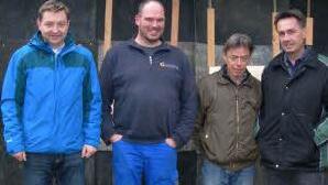 VL-Perkussiongewehr und Steinschlossgewehr: (v.l.) Peter Dziura (Wü), Thorsten Dück (Kg), Wolfgang Virsik. Karl-Heinz Putz (Wü)