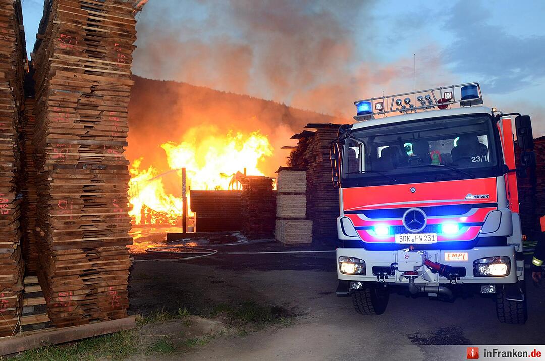 Brand im Sägewerk Untererthal