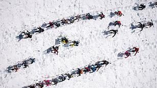 Skitourenrennen  "Patrouille des Glaciers" in den Walliser Alpen