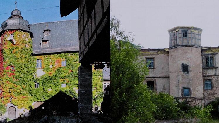 Früher in aller Pracht (links) und heute der traurige Rest (rechts)