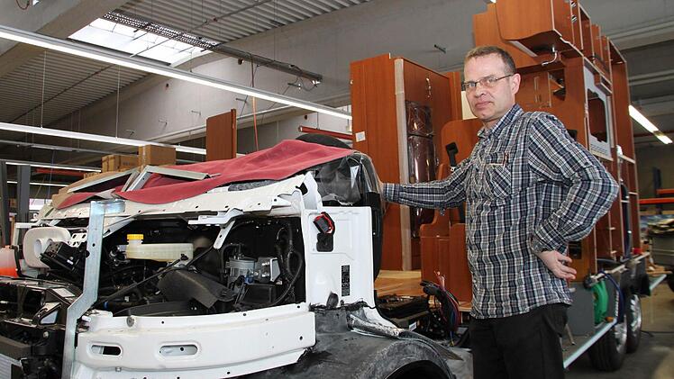 Noch ist das Wohnmobil im Rohbau.