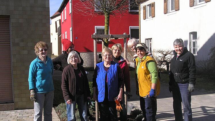 Die Damen vom Obst- und Gartenbauverein legten fleißig mit Hand an. Foto: Dallner