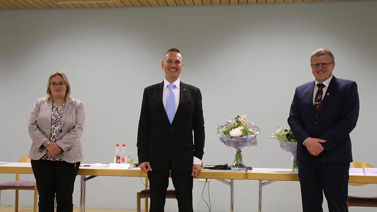 Bürgermeister Mario Götz (Mitte) und seine Stellvertreter Jürgen Kolb, 2. Bürgermeister und Margot Schottdorf, 3. Bürgermeisterin.Hilmar Ruppert