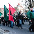 Die Neonaz-Partei "Der dritte Weg" demonstrierte am 15. Februar in Bamberg. Mit dabei war auch ein Kandidat der Freien Liste Sche&szlig;litz. Foto: Matthias Hoch