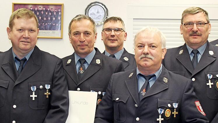 Von links: Bernhard Kalb, Wenzeslaus K&ouml;hler, Dietmar Einwich, Anton Reis, Georg Link