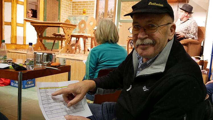 Gründungsmitglied Reinhard Wegner ist mit Herzblut dabei, auch wenn er nicht mehr mitspielen kann, weil es ihm inzwischen schwerfällt, sich die Texte zu merken. Foto: Manja von Nida