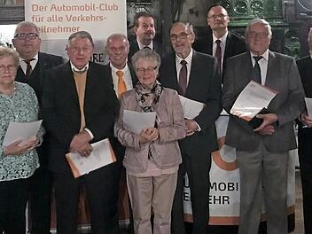Die Geehrten und weitere Vereinsmitglieder (von links): Christine Linsner, Hiltrud Kauer, Wolfgang Metzner, Rudolf Sulzbacher, Vorsitzender Franz-Joseph Denzler, Gunda Fischer, Karl-Heinz Hirth, Bert Meixner, Christian Rähse, Wolfgang Zwolanowski, Bruno Wellenhöfer und Willi Wilpert Foto: p