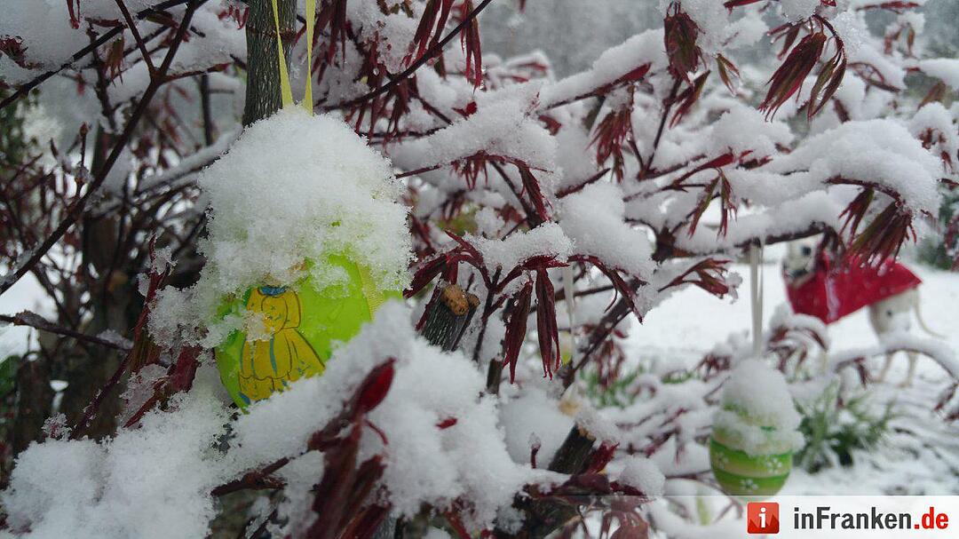 Franken: Ostermontag versinkt im Schnee