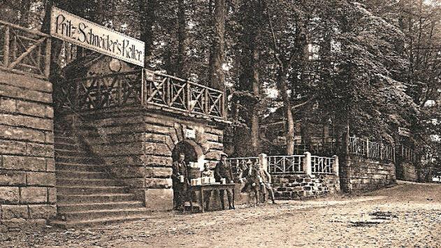 Der Fritz-Schneider-Keller auf den Unteren Kellern um 1910  Quelle: Sammlung Harald Schmidt