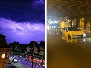 Unwetter in Franken: Gewitter und Regen sorgen für über 100 Einsätze - mehrere Blitzeinschläge