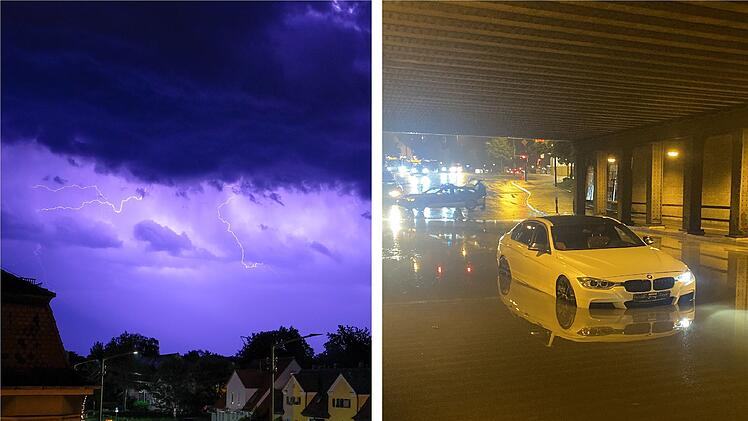 Unwetter in Franken: Gewitter und Regen sorgen für über 100 Einsätze - mehrere Blitzeinschläge