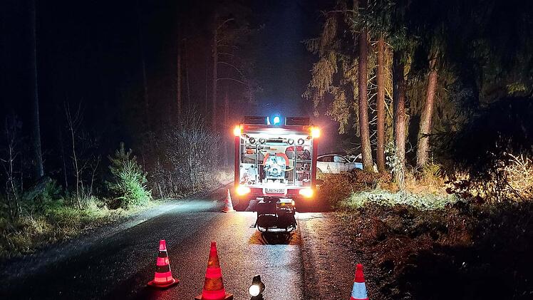 Ungelstetten: Auto prallt neben A3 an einen Baum - Feuerwehr findet verletzte Person