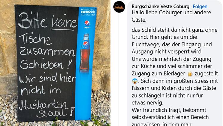 Gastro-Aufsteller auf Coburger Veste sorgt für Wirbel - "nicht im Musikanten-Stadl"