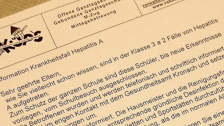 Die Volksschule Küps informierte die Schülereltern mit einem Anschreiben über die Situation. Foto: Friedwald Schedel