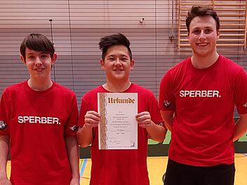 Das erfolgreiche Eberner Jugendteam , von links: Cedric Zimmermann, Enzo Yosimura Fernandes und Rafael Fontenla Vidal. Foto: Dietz