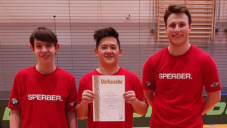 Das erfolgreiche Eberner Jugendteam , von links: Cedric Zimmermann, Enzo Yosimura Fernandes und Rafael Fontenla Vidal. Foto: Dietz
