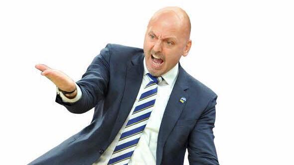 Sauer: ALBA Berlins Trainer Sasa Obradovic.  Foto: Stefan Puchner, dpa