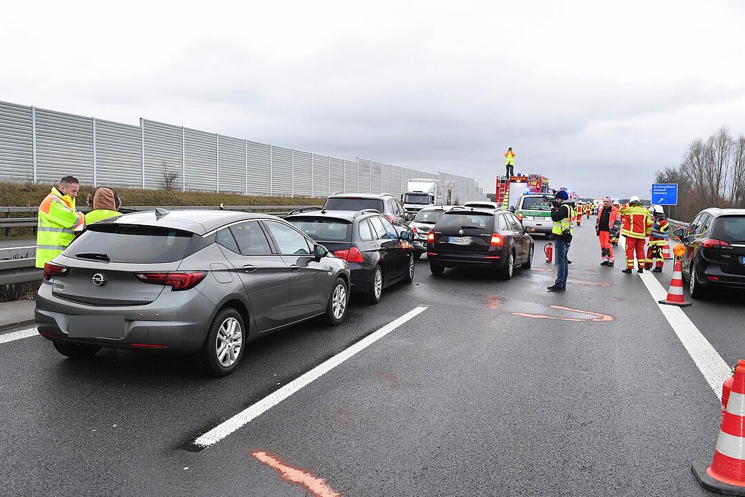 Massenunfall auf der A73 bei Breitengüßbach