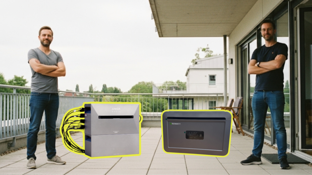 Die Speicherlösungen Anker SOLIX Solarbank 3 Pro und Growatt NEXA 2000 im direkten Vergleich. Hinweis: Unsere Collage gibt die tatsächlichen Größenverhältnisse nicht wider.