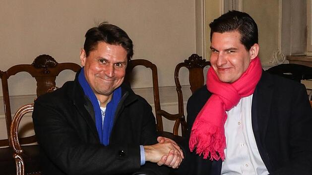 Duell in schwierigen Zeiten: Dominik Sauerteig (SPD, rechts) und Christian Meyer (CSU) haben es in die OB-Stichwahl in Coburg geschafft.Foto: Barbara Herbst