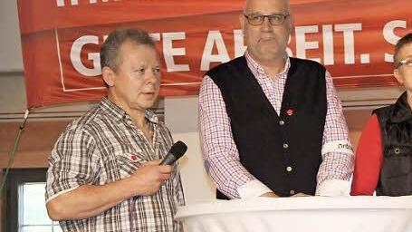 Helmut Hofmann, Dirk Sander, Katja Möller und Ruth Gärtner machten sich im Lichtenfelser Stadtschloss ihre Gedanken zum Tag der Arbeit.
