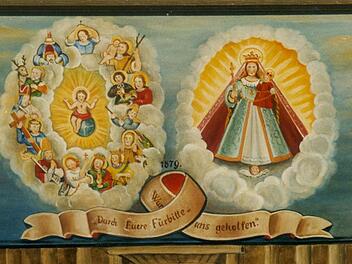 Das Duplikat der Votivtafel von Vierzehnheiligen - perfekt nachgemalt von Dieter Backert aus Küps - bereichert seit 2003 das Gotteshaus St. Wolfgang dank der Spende der KAB Stockheim.  Foto: Gerd Fleischmann