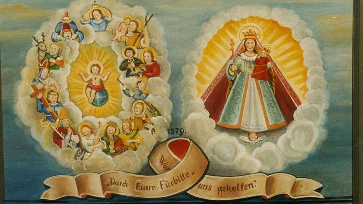 Das Duplikat der Votivtafel von Vierzehnheiligen - perfekt nachgemalt von Dieter Backert aus Küps - bereichert seit 2003 das Gotteshaus St. Wolfgang dank der Spende der KAB Stockheim.  Foto: Gerd Fleischmann