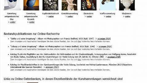 Blick auf das Online-Angebot der Kunstsammlungen Screenshot