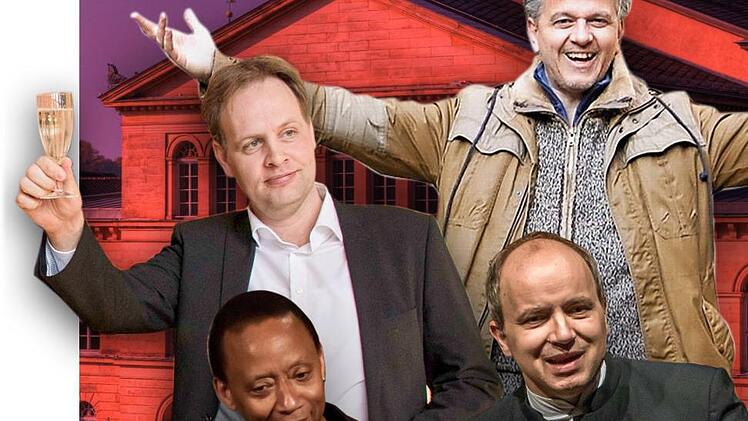 Coburgs Theater-Direktorium für die Spielzeit 2017/2018: Fritz Frömming (oben links), Matthias Straub (oben rechts), Roland Kluttig (unten rechts) und Mark McClain.Fotos: Archiv/Christina Hauptmann/Jochen Berger