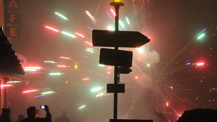 Silvester auf dem Höchstadter Marktplatz. Foto: Andreas Dorsch