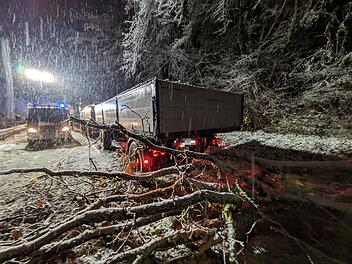 Feuerwehr, umgestürzte Baume, B26, Vollsperrung