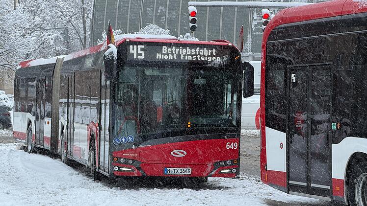 Bus- und Tramverkehr in Teilen Frankens eingestellt
