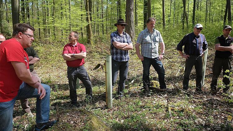 Waldbegang des Gemeinderates Wartmannsroth im April 2015 Foto: Gerd Schaar