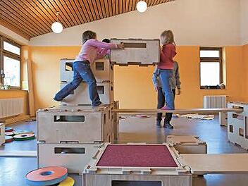 Eine Bewegungsbaustelle und ein Kinderrestaurant - darüber können sich die Mädchen und Jungen des Paul-Gerhardt-Kindergarten freuen, wenn sie in ihren neuen Kindergarten einziehen. Fotos: Sonja Adam