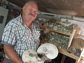 Die beiden großen Ammoniten sind der Stolz von Johann Schobert. Alle Fotos: Anna Lienhardt