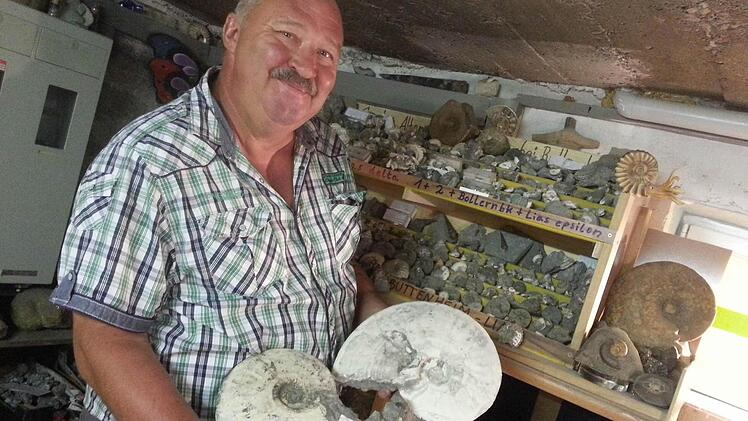 Die beiden großen Ammoniten sind der Stolz von Johann Schobert. Alle Fotos: Anna Lienhardt