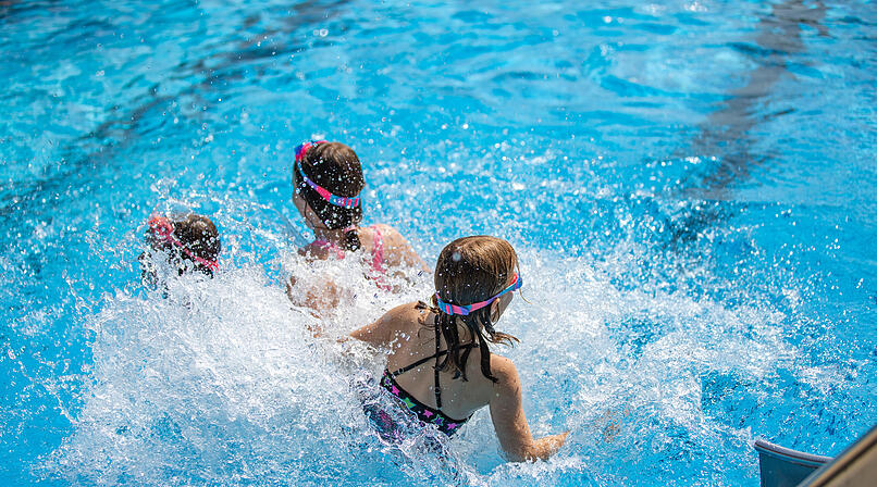 Freibad, Rutschen, Wasser, Schwimmbad