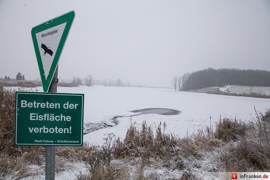 Erster Schneefall im Coburger Land