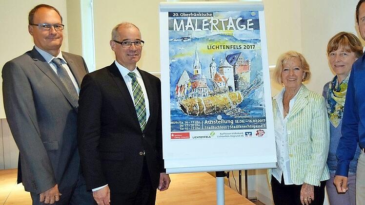 Die Macher der Malertage in Lichtenfels (von links): Hans-Joachim Autsch, Roland Vogel, Christel Gollner, Karin Dietel, Andreas Hügerich Foto: Andreas Welz