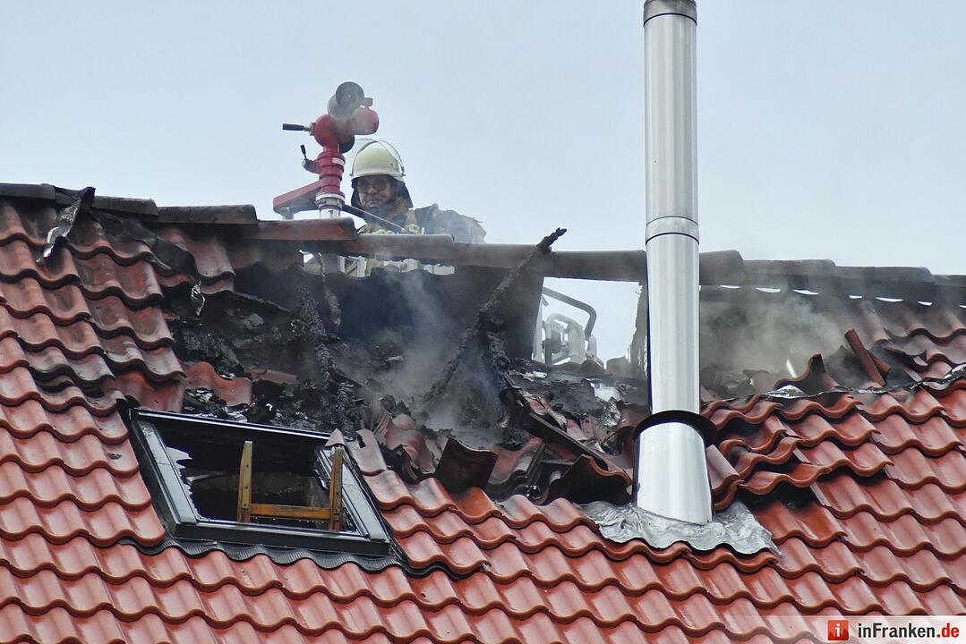 Dachstuhlbrand in der Geisfelder Straße in Bamberg