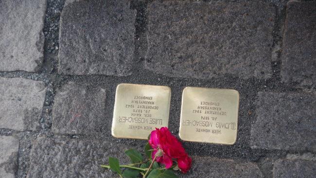 Stolpersteine für Luise und Ludwig Mosbacher Bahnhofstraße 13
