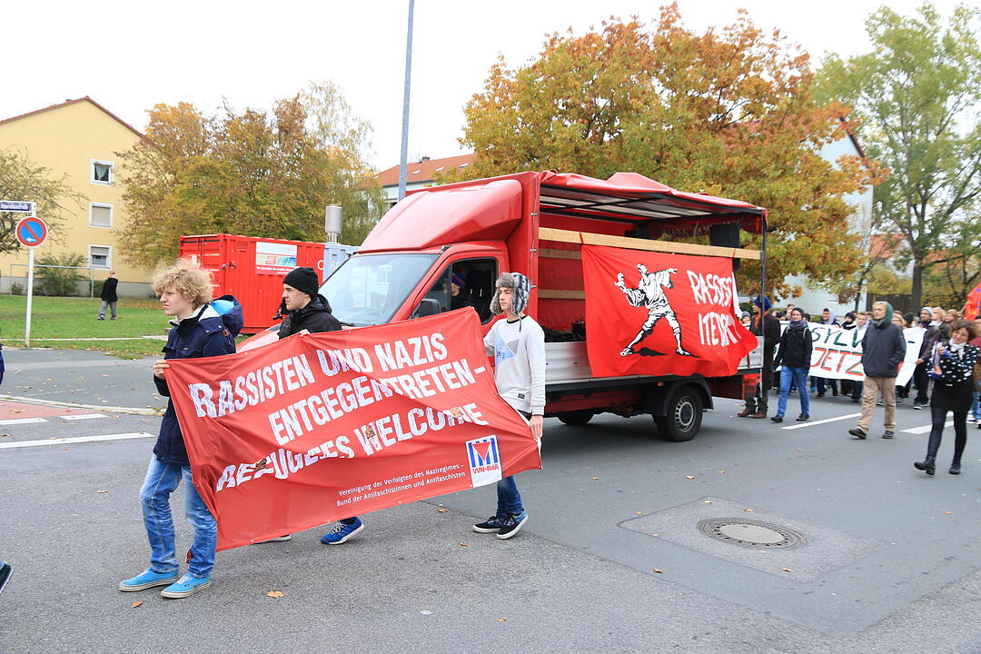 Linke Demo gegen Balkanzentrum Bamberg