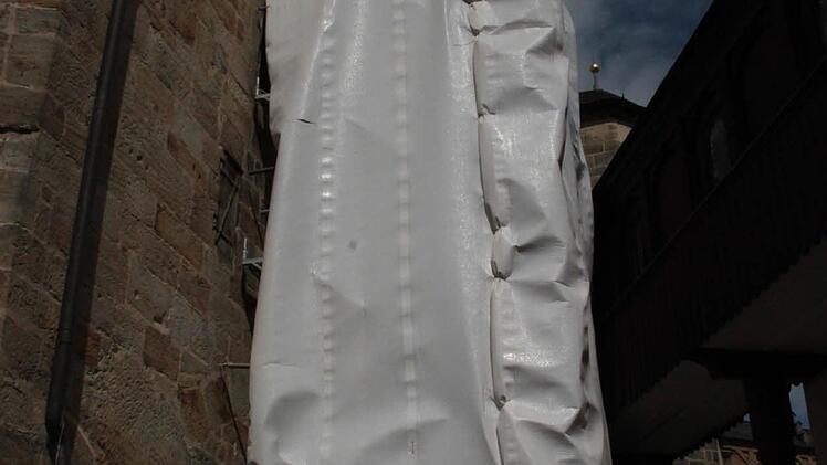 Der eingehüllte Erker. Foto: Jürgen Gärtner