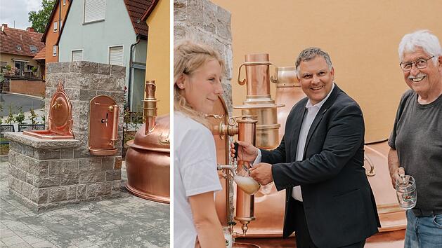 Krautheim: Aus Dorfbrunnen sprudelt Bier statt Wasser - "Klingt unglaublich - ist aber so"