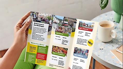 Flyer, Plakate, Banner, und digitale Informationen informieren demnächst die Sonneberger Bürger über die Marktzeiten in der Innenstadt.