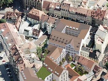 Was passiert zwischen Langer Straße und ZOB? Einmal mehr könnten sich die Pläne für das Areal als Luftschloss erweisen.   Plan: Dömges und Fischer