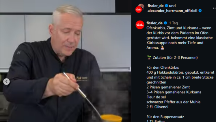 Alexander Herrman mit Trick f&uuml;r K&uuml;rbissuppe: "Geschmack pur"