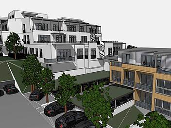 Das ehemalige Diakonisch-Soziale Zentrum soll Wohnanlage werden. So stellt sich die Projektgesellschaft den Bau vor. Studie: Projekt Bauart Invest